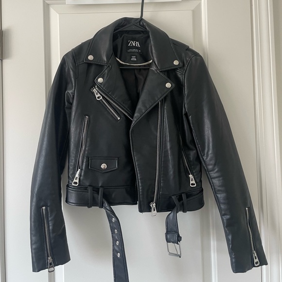 ZARA FAUX LEATHER BIKER JACKET - Picture 3 of 4
